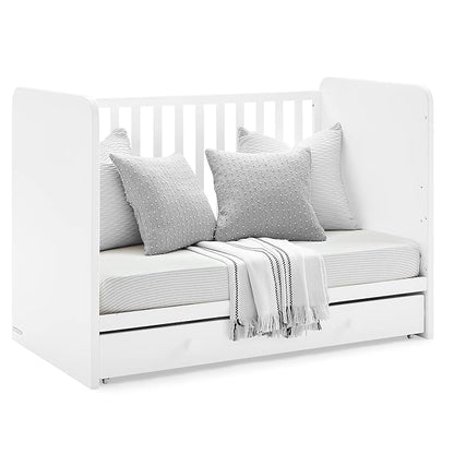 Delta Children babyGap Graham 4-in-1 Convertible Crib with Storage Drawer + Brannan Bear Bookcase with Bins + Brannan Bear Wall Shelf with 4 Hooks, Bianca White (Bundle)