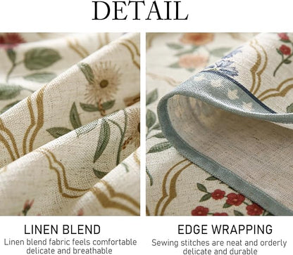 ISAENNE Designer Small Square Tablecloth,Western Linen Colorful Floral Indoor Table Cloth,Wrinkle Resistant Decor Tablecloths for Dining Thanksgiving Kitchen Christmas,55"*55"-Serenity B