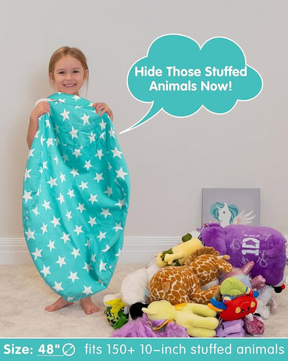 Aubliss Stuffed Animal Bean Bag Storage Chair (Aqua Star, X-Large (48''))