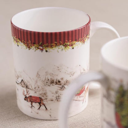 Maison d' Hermine Coffee Mug with Handles Tea Cups (12 Ounce, Pack of 1) | Fine Bone China Coffee Mugs for Hot Beverages Cappuccino Latte Home Hotel Spring Summer -Christmas Tradition - Landscape