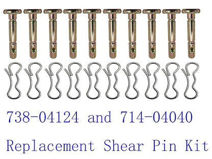 20 Pcs Brass 6.35mm x 44.45mm Straight Pins for Snow Thrower Replacement Parts