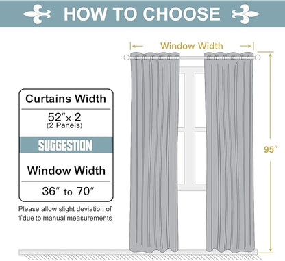 ChrisDowa Grommet Room Darkening Curtains for Bedroom and Living Room - 2 Panels Set Thermal Insulated Blackout Curtains (Pink, 52W x 95L)