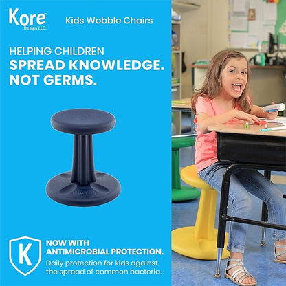 Kore Kids Preschool Wobble Chair - Flexible Seating Stool for Classroom, Preschool, Kindergarten & Elementary School - Age 4-5 yrs, Dark Blue (12in)