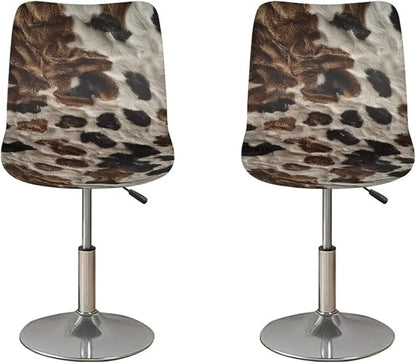 Cowhide Bar Stool Covers Elastic Stretchable High Mid Low Stool Chair Cover for Party Kitchen Club Machine Washable