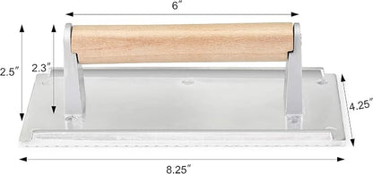New Star Food Service 36411 Steak Weight/Bacon Press, Aluminum, 8.25x4.25" | Commercial Grade