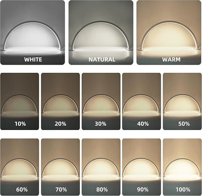 Half Moon Light for Nail Desk, 2700K-5600K, Tattoo Lighting Lamp, Nail Desk Lamp, Eyelash Light, Salon&Home, White(Crystal Diamond)