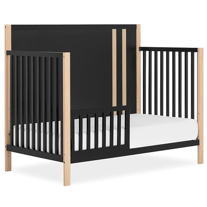 Convertible Crib Toddler Guard Rail in Matte Black Vintage, Converts Cribs to Toddler Beds, Solid Wood Construction