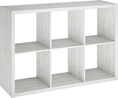 ClosetMaid 4569 Decorative Open Back 6-Cube Storage Organizer, Bleached Walnut