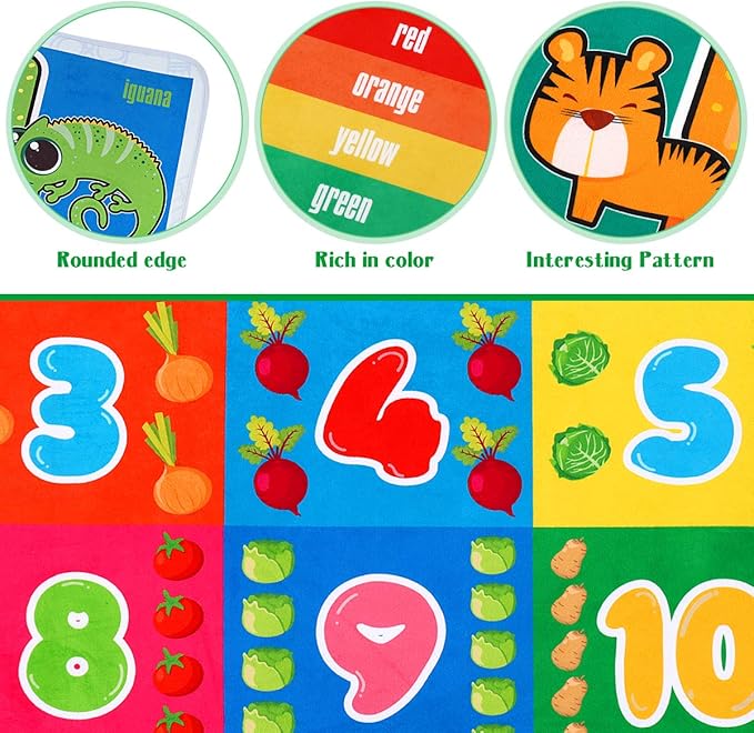 Playtime Collection ABC, Numbers and Shapes Educational Area Rug Soft Toddlers Kids Play Rug Mat Learning Mat for Classroom Bedrooms 78x59 Inch