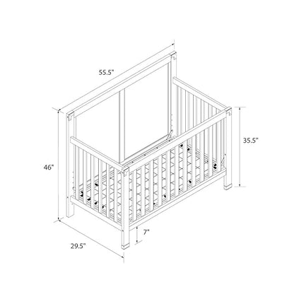Baby Relax Miles 5-in-1 Convertible Crib, Solid Pine Wood, Black
