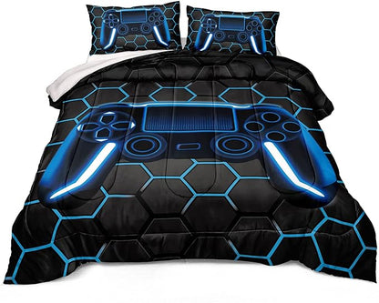 Boys Comforter Set,Gaming Bedding for Kids Teen,Game Console Comforter Set for Gamer Room Decor(comforter-Game41,Twin)
