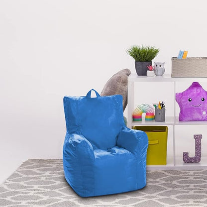 Posh Creations Bean Bag Structured Seat for Toddlers and Kids, Comfy Chair for Children, Pasadena, Royal Blue