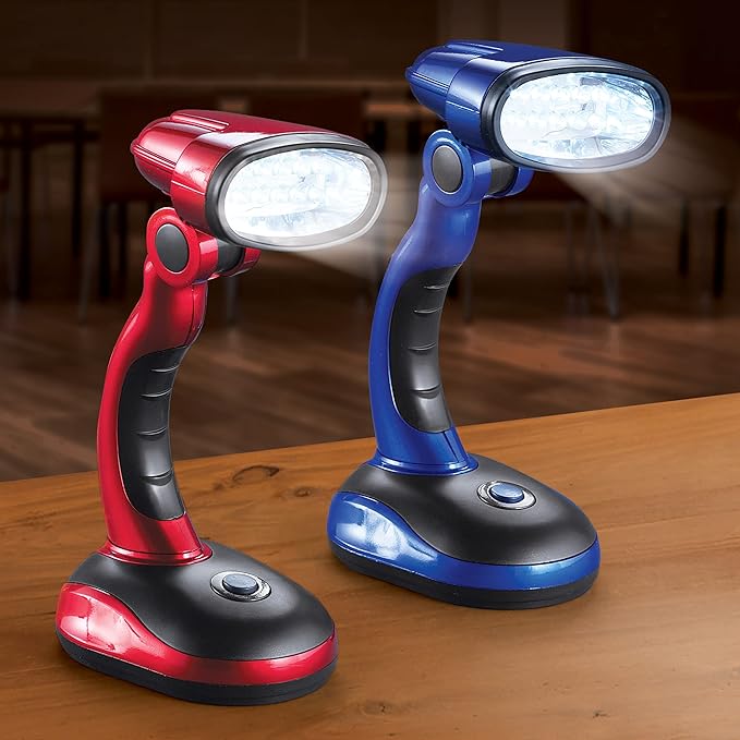 Collections Etc LED Cordless Desk Lamps Perfect for Blackout, Emergencies or Adding Light Wherever You Need it - Set of 2