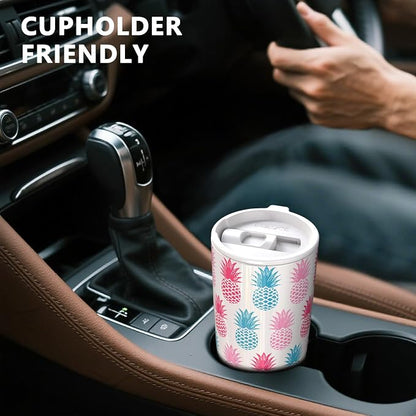 TILUCK 20 oz Insulated Coffee Tumbler with BPA-Free Lid | Travel Coffee Mug, Dishwasher Safe, Cup Holder Friendly, Double-Wall Vacuum Insulation for Hot & Cold Drinks,Pineapple