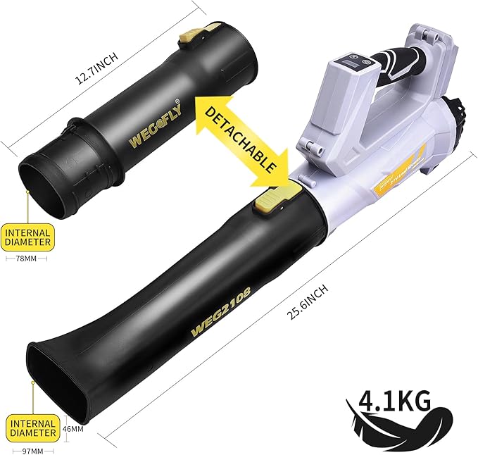 500 CFM Cordless Leaf Blower, 2 x 21V 4.0Ah Battery and Charger, Electric Leaf Blowers for Patio Cleaning, Lawn Care, Blowing Leaves and Snow