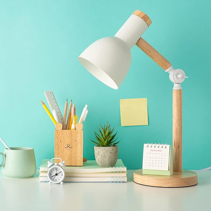 himmel Table Lamp, Adjustable Wooden Table Lamp, Children's Desk Lamp for Bedroom, Living Room, E27 Base Reading Next Lamp