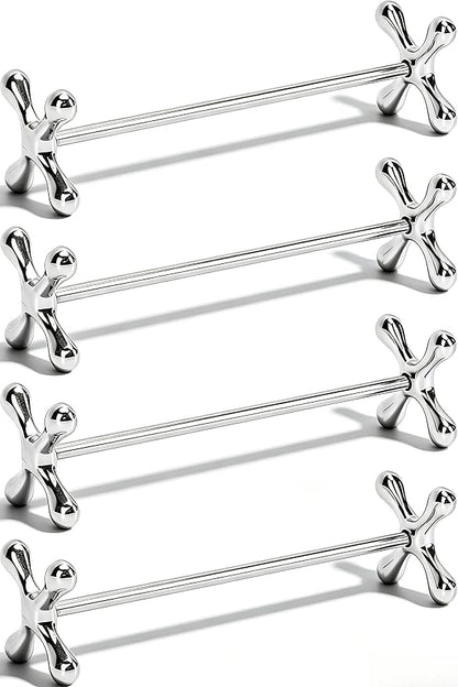 4Pcs Metal Chopsticks Rest Set, Stable Prevent Slip Multifunctional Knife and Chopstick Holder Stainless Steel Chopsticks Rest Pillow for Spoons Forks Knifes