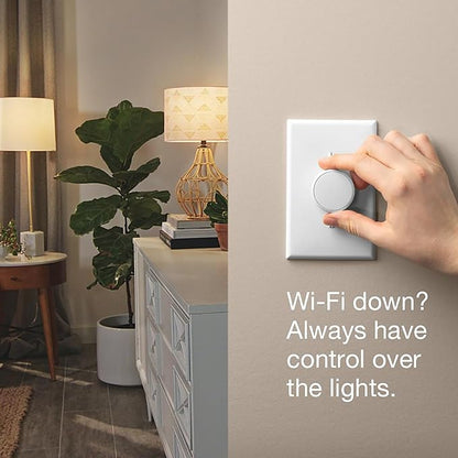 Lutron Aurora Smart Bulb Dimmer Switch (2 Pack) | for Philips Hue Smart Bulbs | Z3-1BRL-WH-L0-2 | White