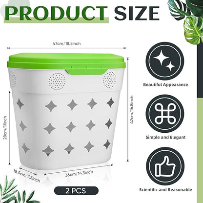 2 Pack InGround Worm Composter,8 Gallon Outdoor Compost Bin for Garden Beds,14.3 x 7.3 x 16.8 inches Vermicomposting Worm Farm System for Kitchen Waste
