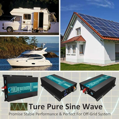 WZRELB Pure Sine Wave 2500W 24VDC 120VAC Power Inverter,Car Inverter，Remote Control