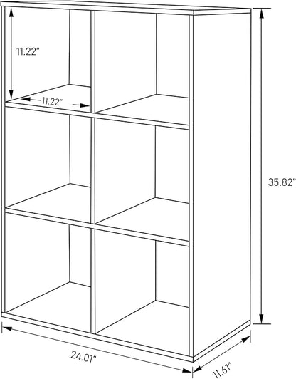 PACHIRA E-Commerce 6 Cube Storage Organizer, Unit Shelf, Closet Cabinet, Bookshelf File Organizer Rack in Living Room, Bedroom, Study OAK GREY