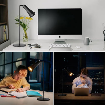 LED Desk Lamp, Cordless Rechargeable Table Lamp with 3 Brightness Levels, Dimmable, Removable Touch Lamp for Reading Bedroom Home Office Study (Black)