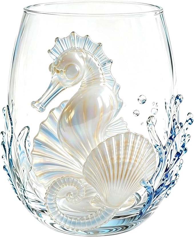 Artisan Blue Octopus Glassware Handmade 3D Ocean Decor Gift
