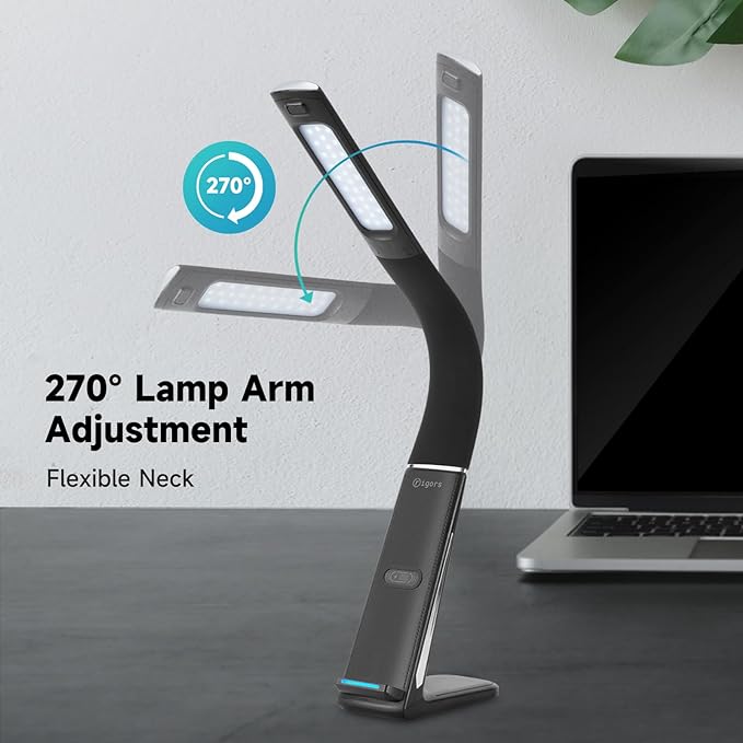 LED Desk Lamp with Wireless Charger, USB Charging Port, Stepless dimmable brightness, Natural Lights, Desk Lamps for Home Office, Table Lamp Eye Caring Reading Light, Gesture Control desk light
