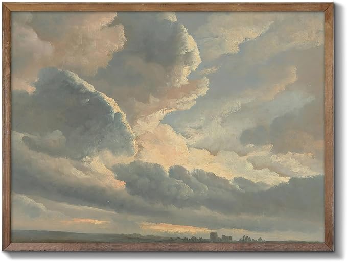 XOCUUI Unframed Canvas Wall Art Vintage Decor, Home Decor Classical Oil Painting Cloud Study Canvas Prints Wall Decorations Bathroom Decor Wall Art, 8"x10"