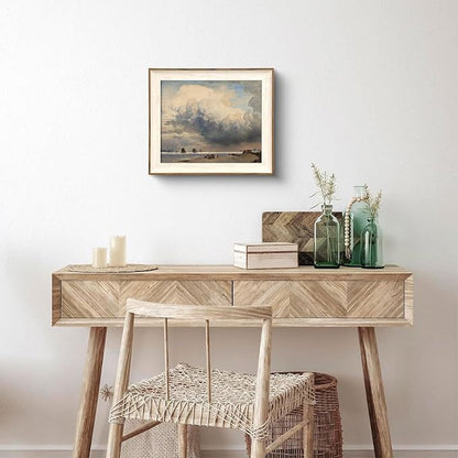 XOCUUI Unframed Canvas Wall Art Vintage Decor, Home Decor Danish Coastal Landscape in Stormy Weather Classical Paintings, Coastal Wall Art for Living Room Bedroom Office Decor, 8"x10"