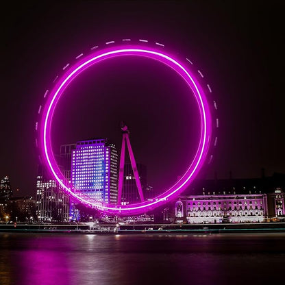 GZBtech Flexible LED Neon Rope Lights 50FT,AC 110-120V Waterproof Strip Light, 120 LEDs/M Cuttable Connectable Neon Lighting for Indoor Outdoor Home Decor/Commercial Building Use-Pink 15M