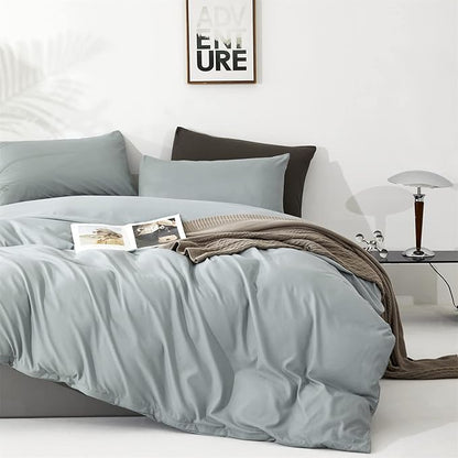 Dusty Blue Comforter Set Full Size Light Blue Comforter 3 Pieces Blue Color Full Comforter Bedding Set Women Solid Blue Full Bed Comforter Set All Season as Gift