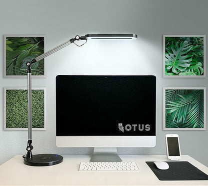 Led Desk Lamp | Architect Desk Lamps for Home Office | Desk Light Swing Arm with Wireless Charger, Adjustable Color temp & Brightness | Tall Table Lamp for Work, Reading, Study, Computer Monitor