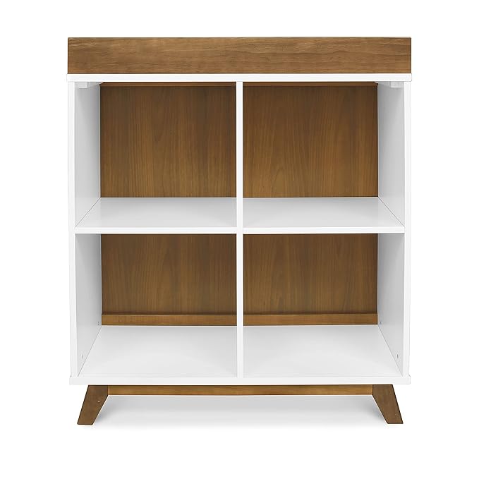 DaVinci Otto Convertible Changing Table and Cubby Bookcase in White and Walnut