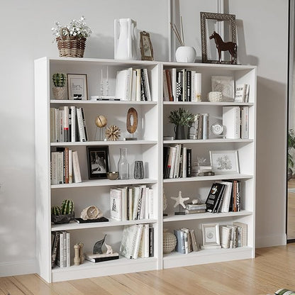 Farini 5 shelf boockase Display Bookcase Freestanding Wooden Bookshelves for Home Office Living Room,60 Inch Height,White
