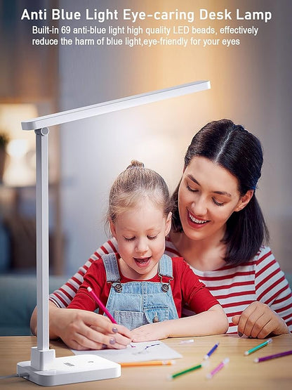 LED Desk Lamp, Dimmable Desk Light Touch Control with 4 Brightness Level, Eye Caring Reading Lamp, Desk Lamps for Home Office, Foldable Table Lamp for Study Dorm School students college Gifts