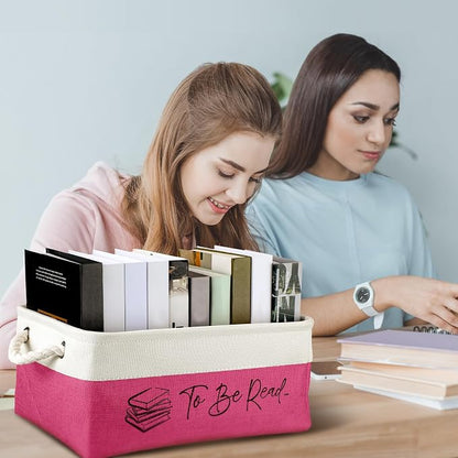 Marsui Book Lover Gifts Tbr Book Storage Basket to Be Read List Storage Bin Bookish Accessories Bookworm Gift for Club Members Student Teacher Reading Accessories