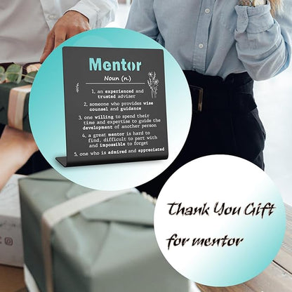 Afterprints Mentor Gifts for Women Men Thank You Gifts For Mentor Leaving Going Away Retirement Appreciation Boss, Coworker, Teacher, Counselor, Coach Office Desk Decor (black) XLK09