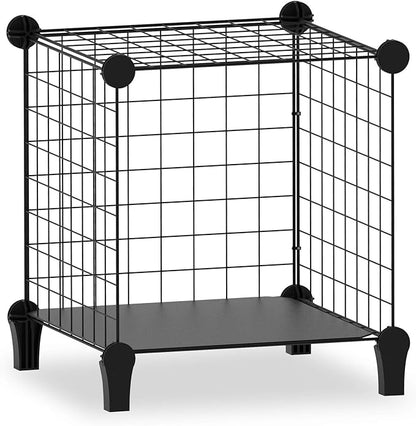 HOMIDEC Wire Cube Storage, Storage Shelves 4 Cube Bookshelf Bookcase Closet Organizer and Storage, Wire Storage Shelves Multi-Use DIY Storage Cube Shelf for Books, Toys, Clothes, Tools