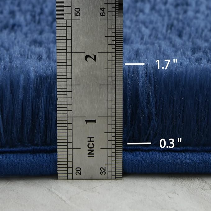 6x9 Large Area Rugs for Living Room, Super Soft Fluffy Modern Bedroom Rug, Navy Blue Indoor Shag Fuzzy Carpets for Girls Kids Nursery Room Home Decor