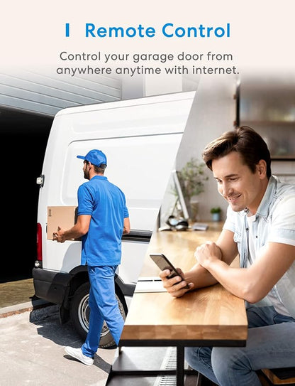 Smart WiFi Garage Door Opener Remote, App Control, Works with Alexa, Google Assistant and SmartThings, No Hub Needed