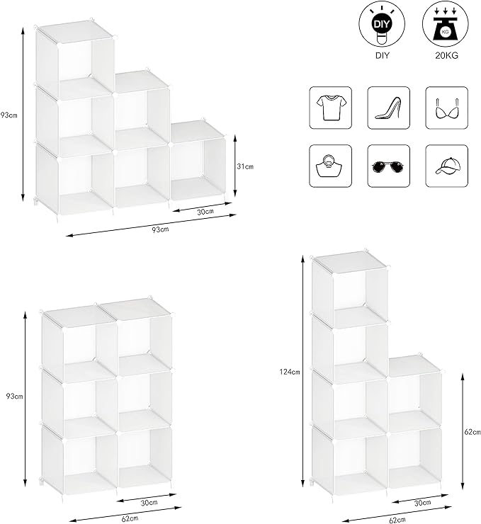 Bathroom Organizer Cube Storage Organizer Closet Storage Cube Shelf Storage Bookcase Bookshelf