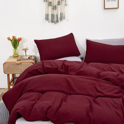 Burgundy Comforter Set Cal King Size Dark Red Bedding Set Pure Burgundy Beddig Soft Durable Quilt Set Women Durable Lightweight Plain Burgundy Blanket Men Breathable Dark Red Bed Comforter Set