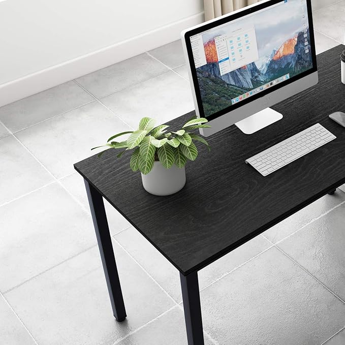 SDHYL 47 inches Contemporary Computer Desk Spacious Workstation Sturdy Writing Desk Meeting Desk, S7-GCP2AC3-120BK-N