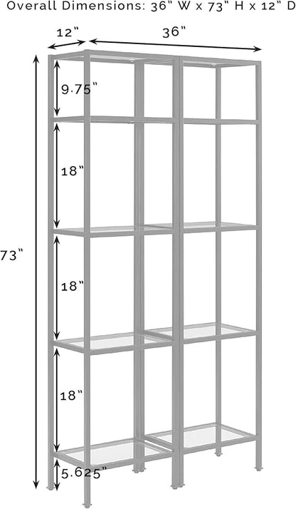 Crosley Furniture Aimee Narrow Etagere Set, Gold and Glass