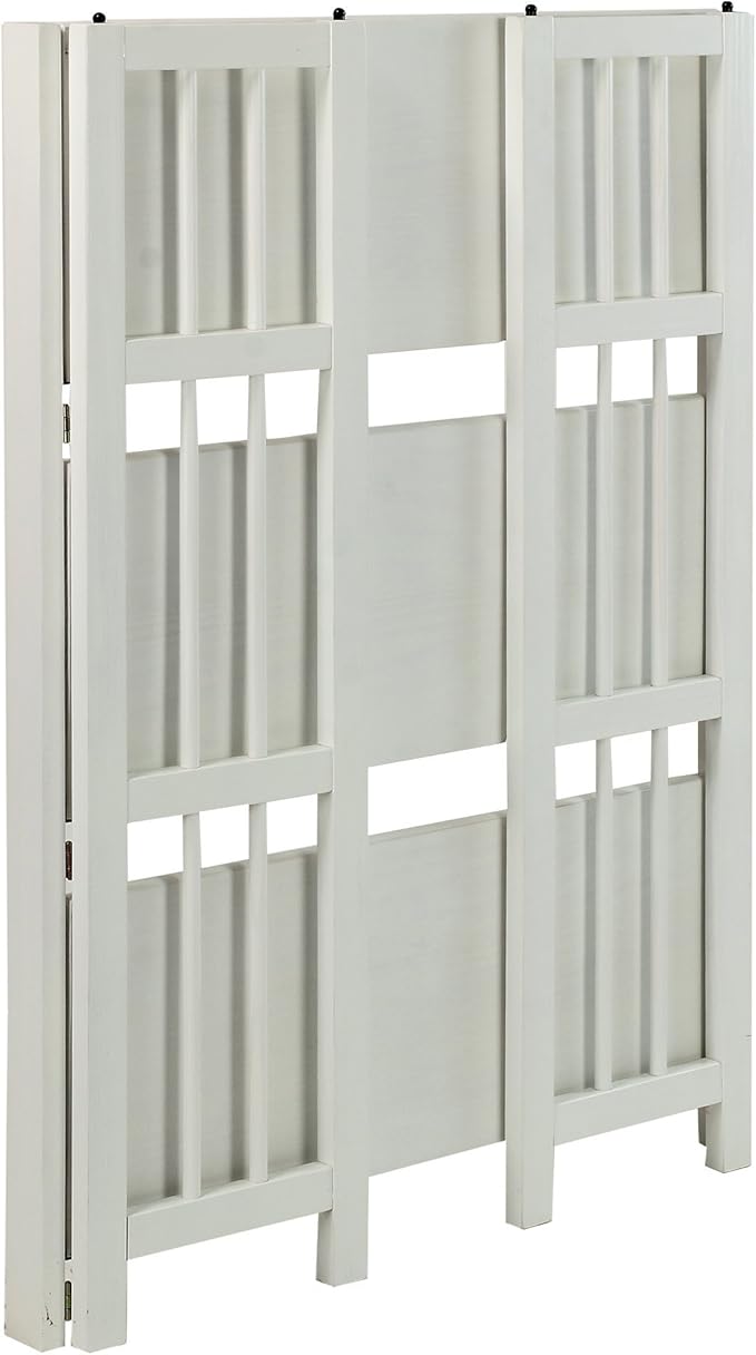 Casual Home 3-Shelf 27.5" Wide Folding Stackable Bookcase, White (New)
