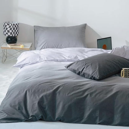 Gradient Gray Comforter Set Ombre White Gray Bedding Set Cal King Women Aesthetic Comforter 3 PCs Gray Color Bed Comforter Set California King Gradient White and Gray Comforter Set