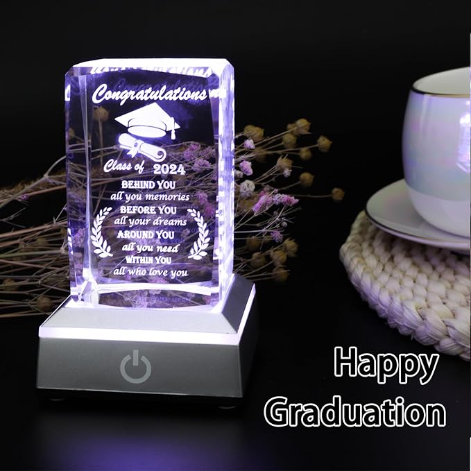 Movdyka Graduation Gifts for Her Him 2026 Unique - 3D Layser Engraved Class of 2026 with Base, High School College Graduation Gift Ideas for Women Men Girls Daughter Son Unisex