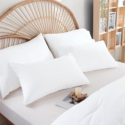 King Size Comforter Set Soft Microfiber 3 Piece Comforters Set for Men, Women and Girls White Lightweight Alternative Comforter for All Season (1 Comforter, 2 Pillowcases)