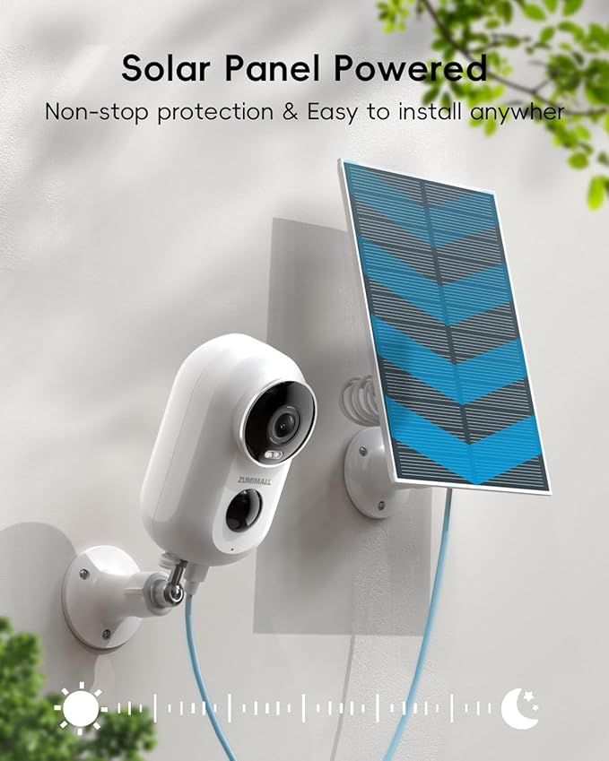 ZUMIMALL Security Cameras Wireless Outdoor, 4 Packs, 2K Cameras for Home Security, Outdoor/Indoor Camera Battery Powered, 2.4G WiFi, Magnetic Mount,3MP Color Night Vision/Siren/PIR/AI/Cloud/Alexa